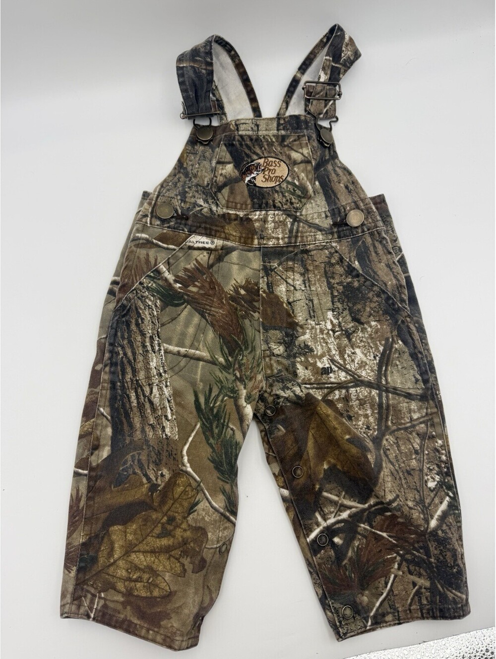 Bass Pro Shop 6-12 Months Small Camouflage Camo Overalls Snaps